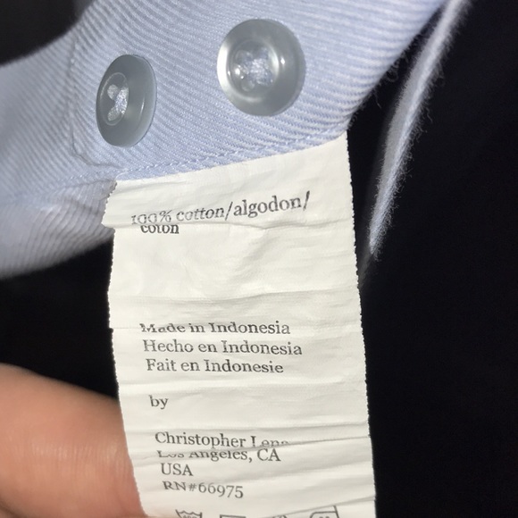 Men’s Modena by Christopher Lena Tall Man Dress Shirt Blue Size 17.5T - Picture 4 of 7